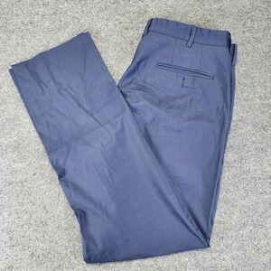 JB Britches Torino 36x33 Wool Pants Navy Flat Front Dress Slacks Made in Italy